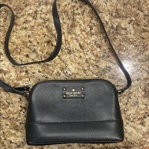 Kate Spade Black Leather Crossbody Bag with Dome Shape